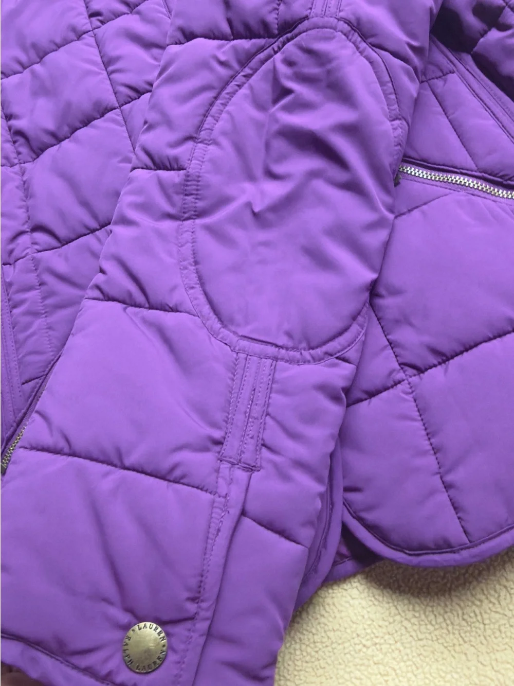 Lauren Ralph Lauren Purple Quilted Puffer Jacket - Picture 5 of 6